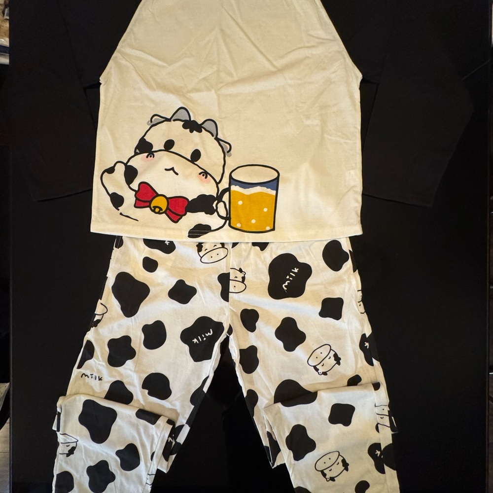 Cute Cow Print Pajama Set
